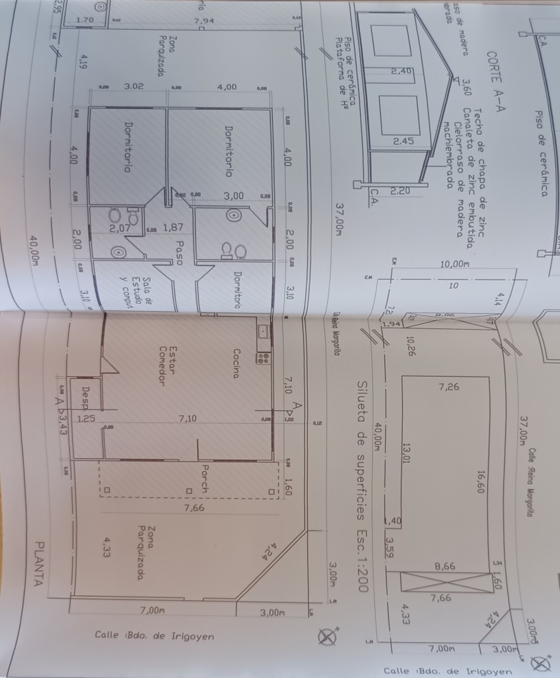 Casa de 4 habitaciones, 3 baños, patio con pileta y garage doble con fogon